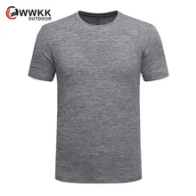 Мужская футболка WWKK для кемпинга и трекинга, летняя футболка для фитнеса, альпинизма, быстросохнущие дышащие спортивные фитнес-футболки
