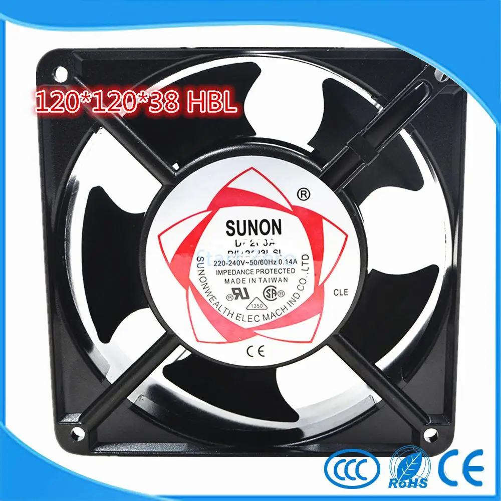 SUNON медь 12038 HBL AC 220 осевой вентилятор 120 мм 120*120*38 мм промышленный вентилятор охлаждения 2 провода двойной шариковый подшипник