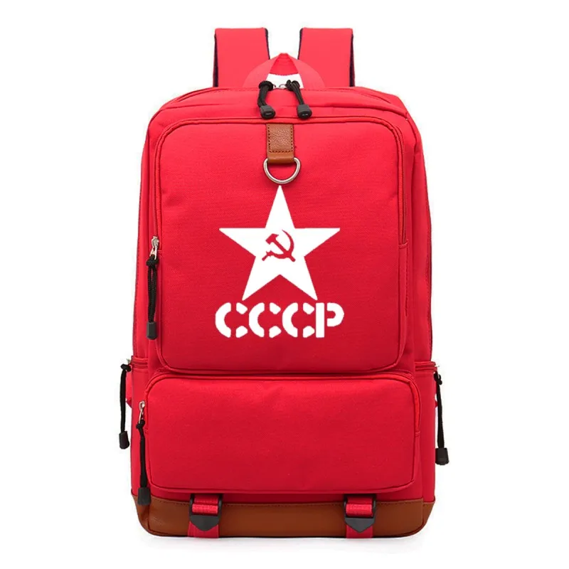 WISHOT CCCP русский рюкзак на плечо, школьная сумка для путешествий, рюкзак для подростков, повседневные сумки для ноутбука - Цвет: red 2