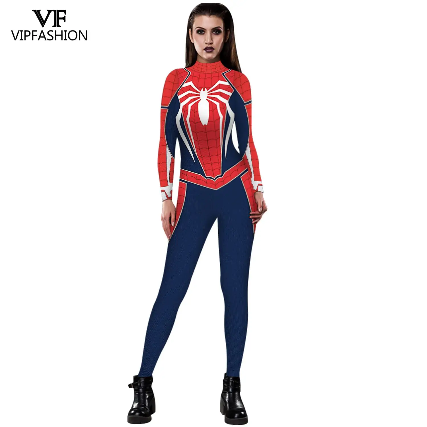 Online VIP FASHION Lycra Spider Cosplay Costume Superhero BodySuit Zentai Iron Spider Jumpsuit For Halloween Costume