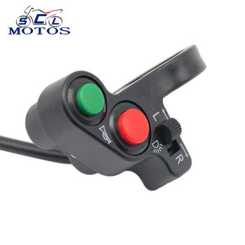 

Sclmotos- 12V 7/8 22mm Handlebars Motorcycle Electric Bike Scooter ATV Quad Light Turn Signal&Horn Switch ON/OFF Button