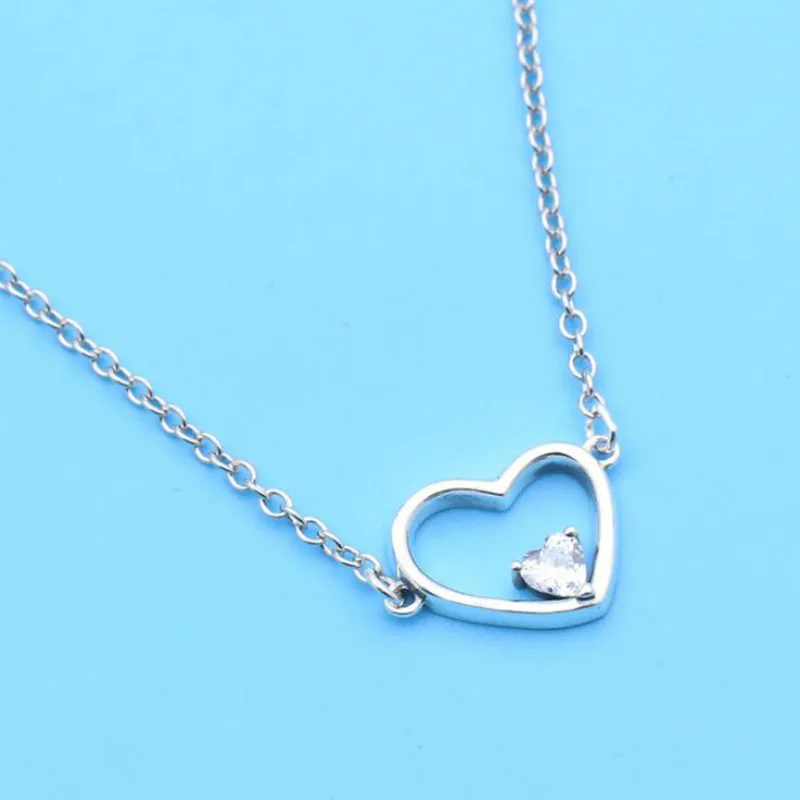

100% New 925 Sterling Silver Fashion Necklace Preference Love Necklace Female Clavicle Chain