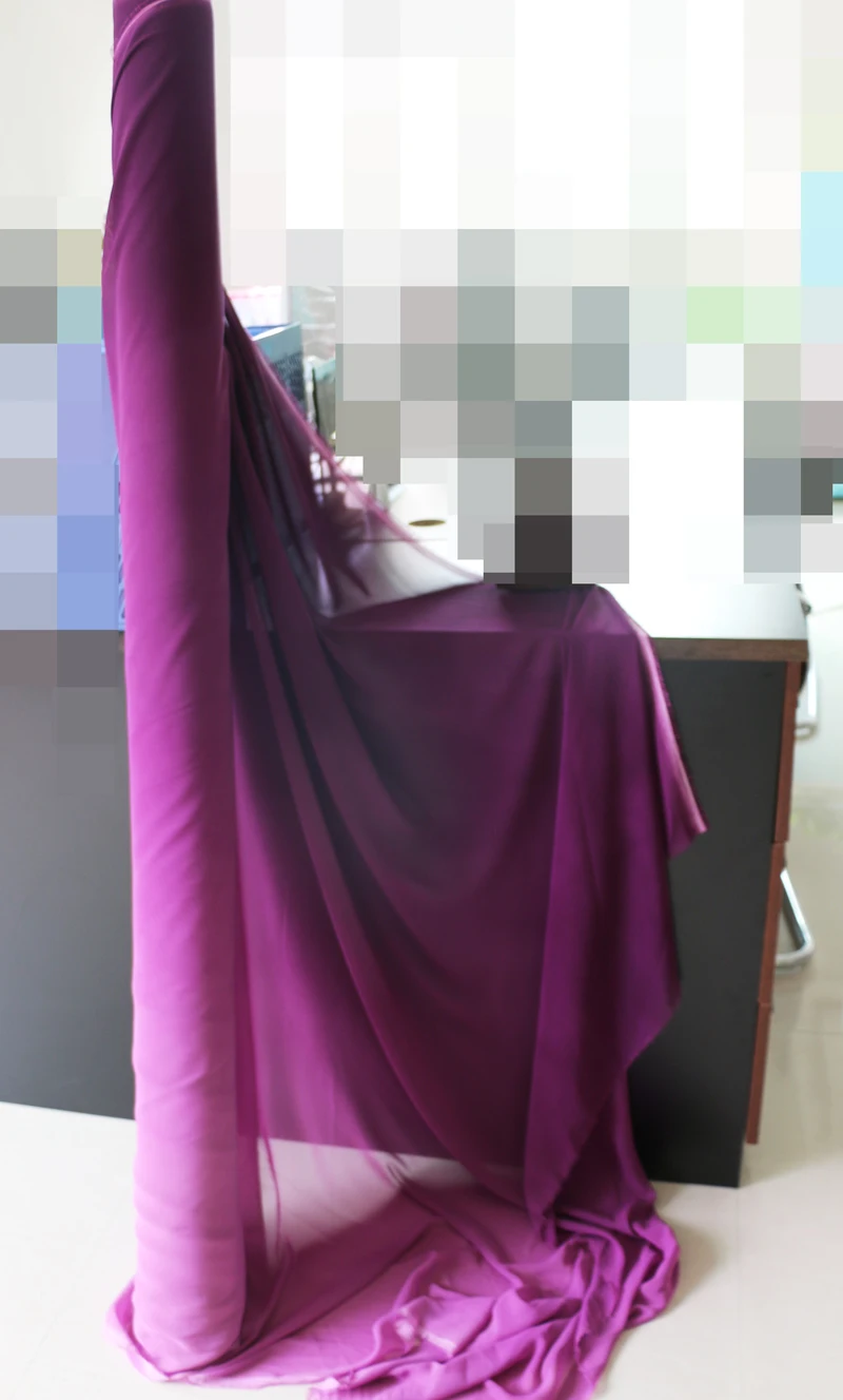 Фиолетовый градиент материал Омбре платье ткань шифон жоржет
