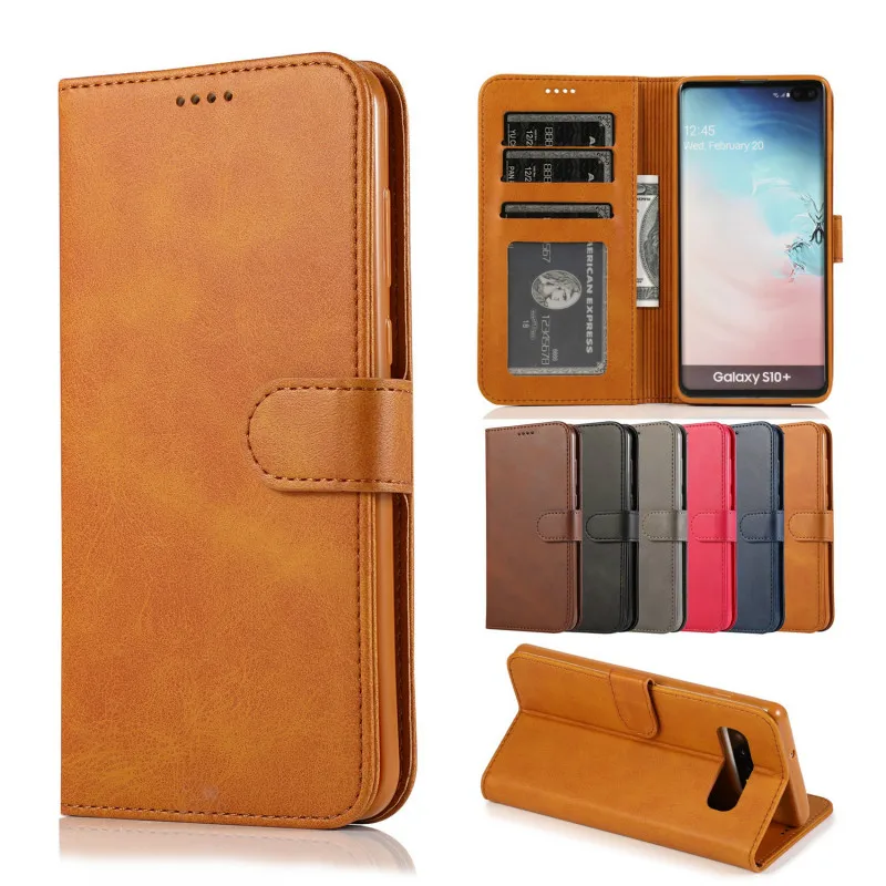 

New Flip Leather Wallet Case For Samsung Galaxy S9 plus S10lite S8 S7 soft case For A6 A7 A8 A9 J4 J6 2018 A20 A50 Leather cover