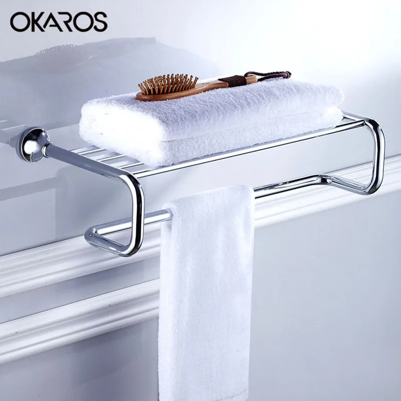 OKAROS Европейский держатель для полотенец Полка для полотенец башня рельс вешалка для полотенец цельный латунный, золотой/хром Готовые Аксессуары для ванной комнаты