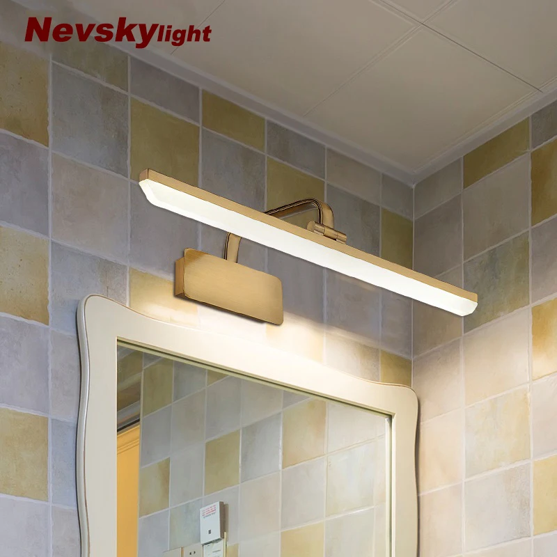 

Modern Anti-fog Waterproof Zinc alloy Acrylic Mirror Light LED Bathroom Wall led Lamp Brief Indoor Lighting Fixtures Sconce