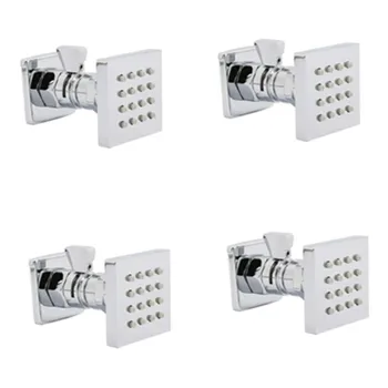 

Brass Shower Body Jet Massage Sprayer With Shutoff Valve 4pcs set Chrome