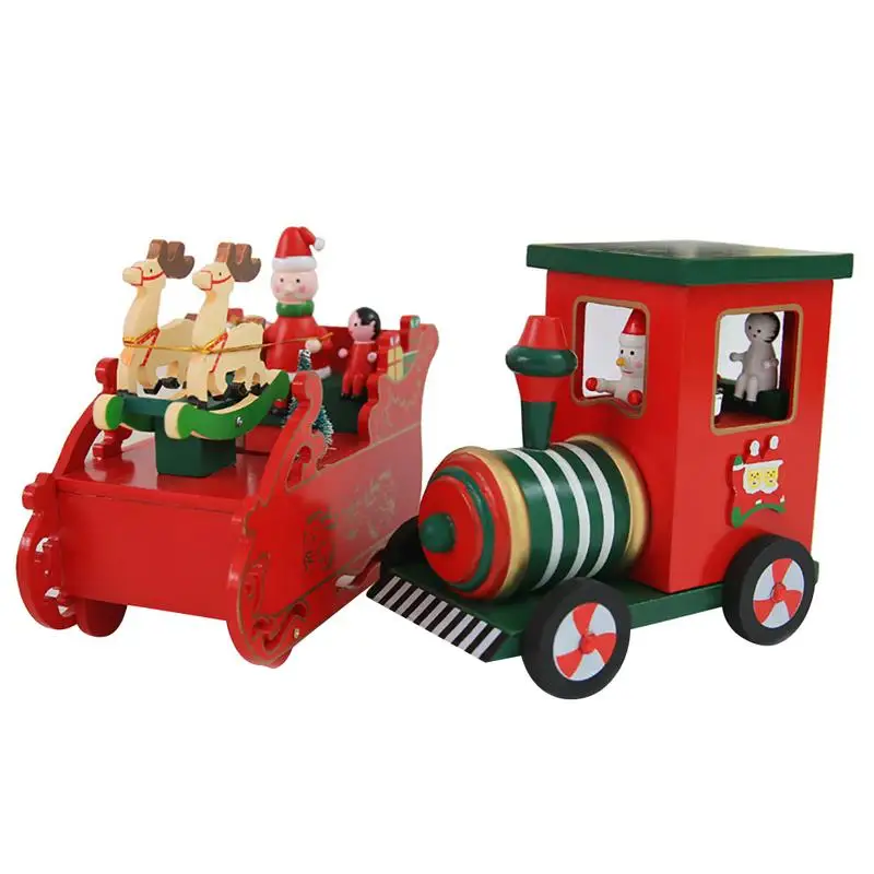 

Christmas Deer Cart Music Box Christmas Locomotive Music Box Desktop Ornaments Decorations Christmas Toys Gift Packing In Box