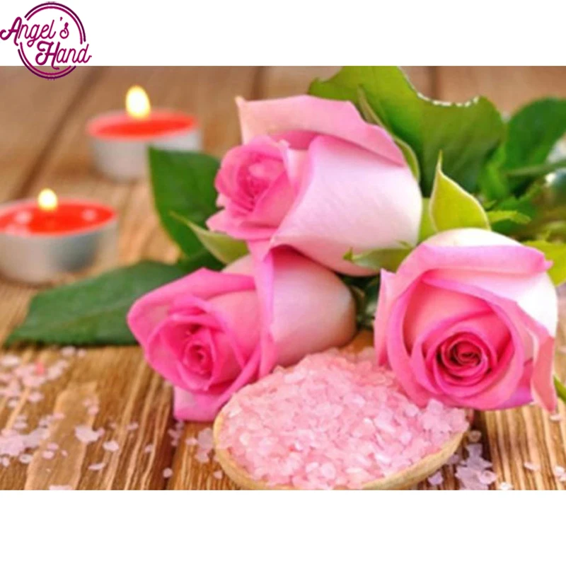 Full square diamond 5D DIY diamond embroidery Rose&candle diamond painting Cross Stitch Rhinestone mosaic home decoration