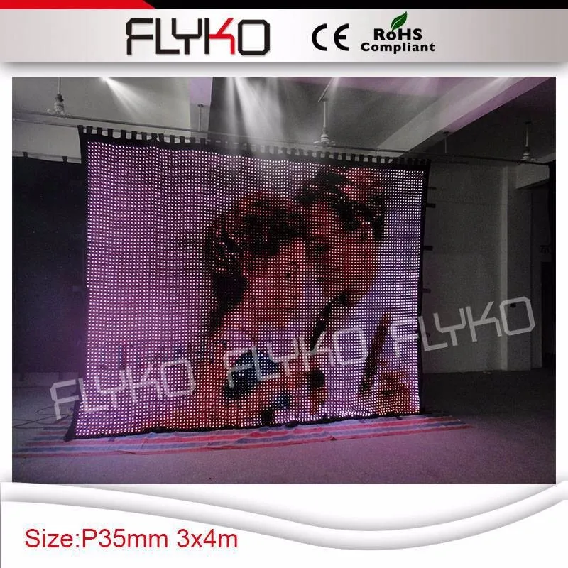 P35mm Бесплатная доставка Высокое разрешение 10FT x 14ft секс видео видения светодиодный дисплей ткань видео занавес
