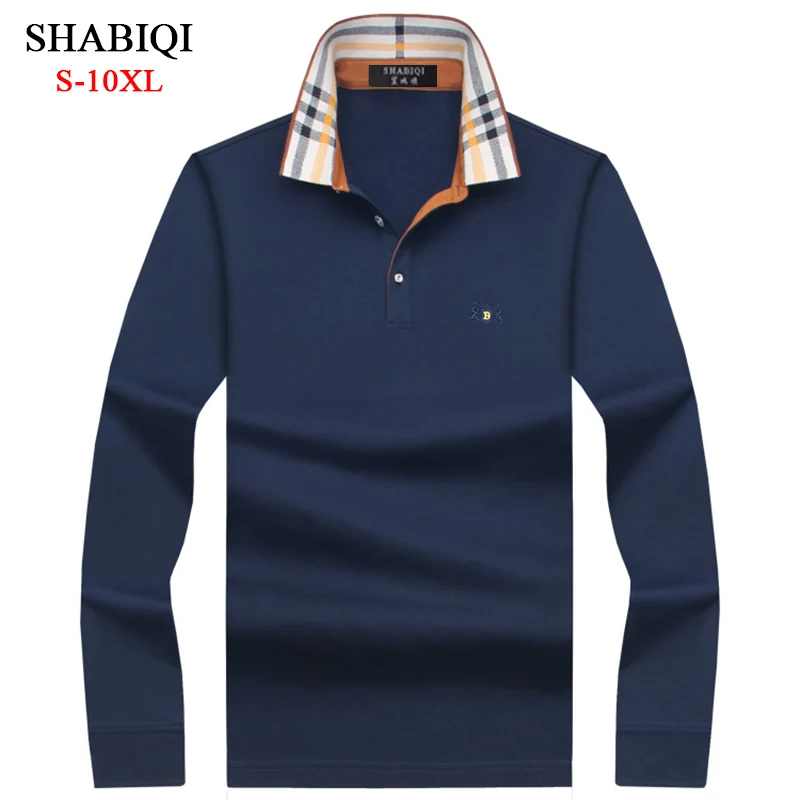 

SHABIQI Classic Brand Men shirt Men Polo Shirt Men Long Sleeve Polos Shirt T Designer Polo Shirt Plus Size 6XL 7XL 8XL 9XL 10XL