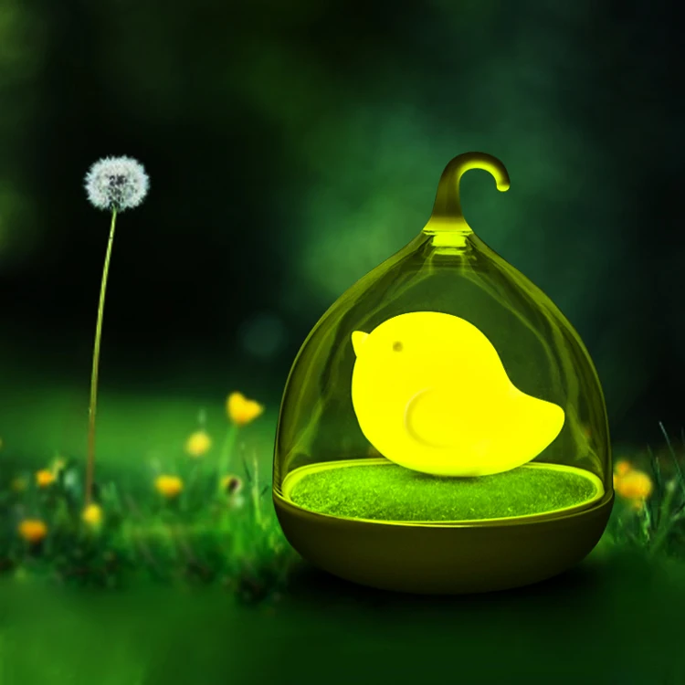 3D Bird Night Lights LED Portable Touch Control Creative Birdcage Shape USB Rechargeble with