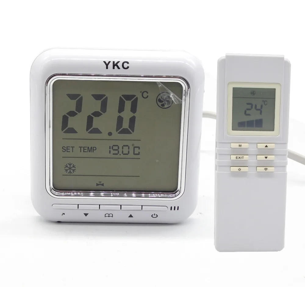 Timer off Infrared remote Fan Coil Units Thermostat with control 2 3