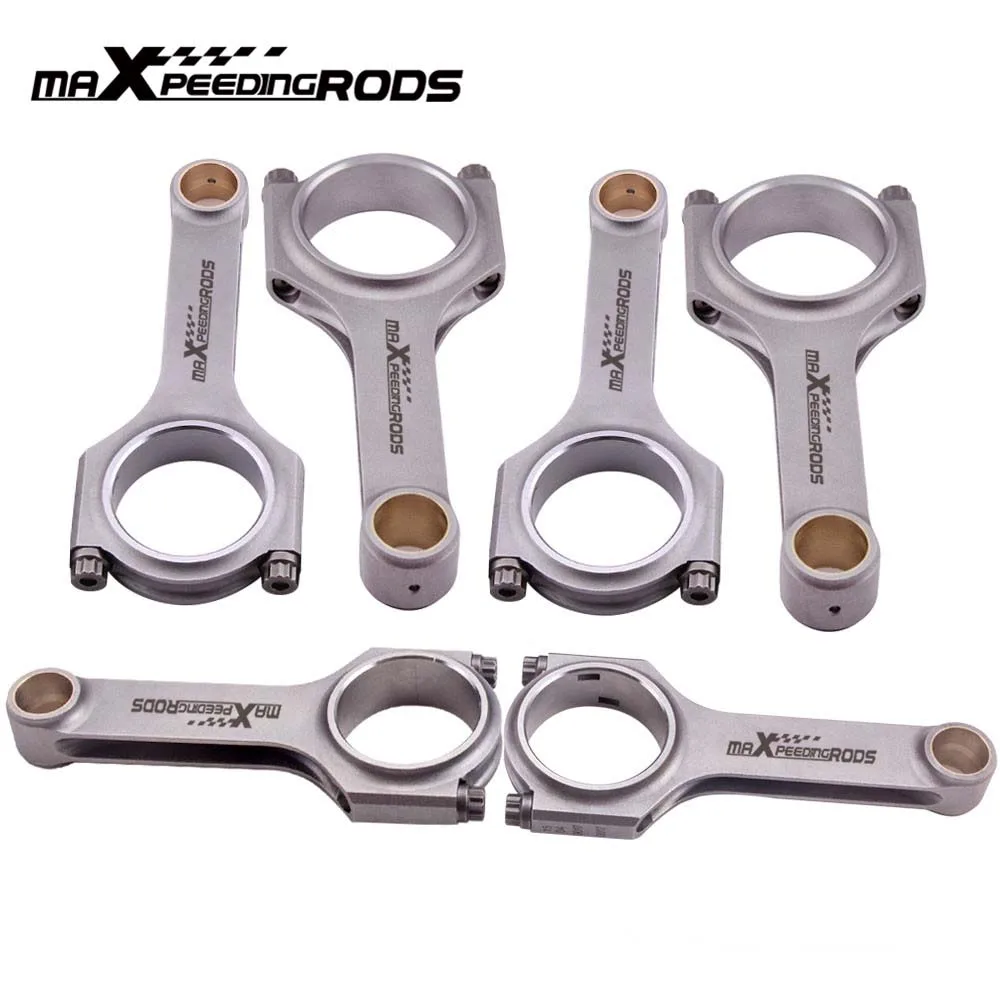 

6x Connecting Rods Set for Toyota Supra JZA70 Mark Crown 1JZ-GTE 1JZ conrods 800HP 4340 EN24 Forged Steel Crank Screws ARP 2000