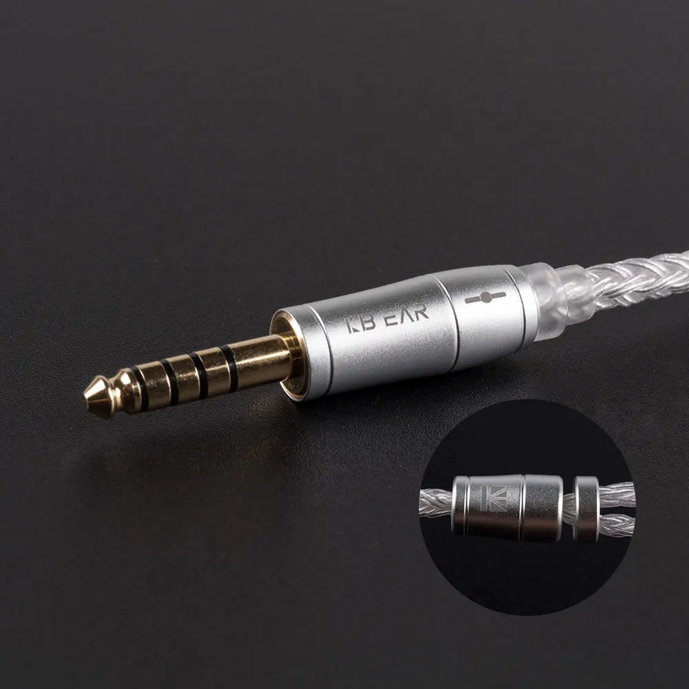 Conector para kz 4.4mm com Mmcx Kbear Núcleo Atualizado Prata Chapeado Equilibrado Cabo 2.5 - 3.5 2pin Qdc Zs10 Zsn Pro Zsx C12 Ba5 16 - Image 5