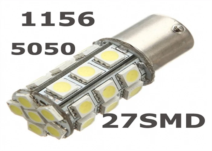 

1156 BA15S P21W 27 SMD 5050 LED White Warm White Car Auto Light Source Turn Signal Reverse Brake Bulb Lamp DC12V 2x