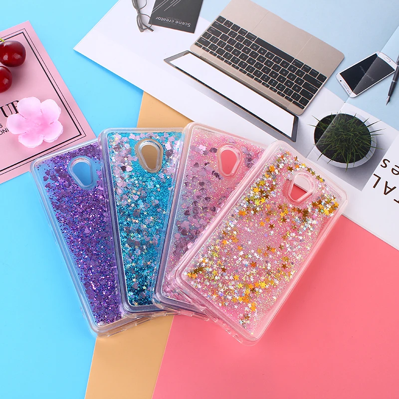 

Love heart Stars Glitter Dynamic Quicksand Liquid Silicone soft Back Cover case For Meizu M5 M6 M3 Note/ M5s/Pro 6/MX6 case
