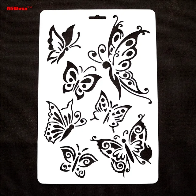 1pcs/lot 30.5*21cm Butterfly Stencils Butterfly Shaped Painting