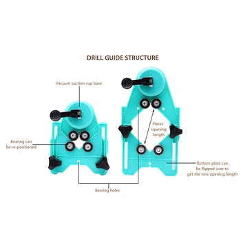 

4-80mm Adjustable Ceramic Porcelain Drill Bit Cutter Tile Glass Openings Locator Hole Saw Core Guide With Vacuum Base Sucker