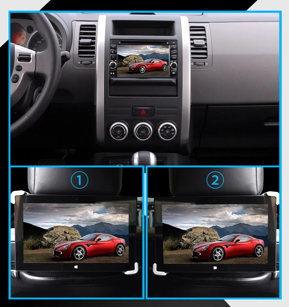 Best Eunavi Quad Cord 2 Din Android 9.0 Car DVD GPS Stereo Radio Player 2 din universal car DVD WIFI BT PX30 A53 2g RAM 16