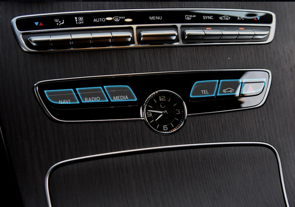 Для Mercedes Benz C E GLC класс W205 W213 X253 Автомобильный Центр управления AC экран Кнопки часы настольные часы мембрана Защитная пленка
