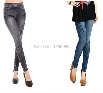 

100pcs/lot New Legging For Women Spring&Autumn seamless printing snowflake Hole breathable elastic Imitation Jeans Leggings