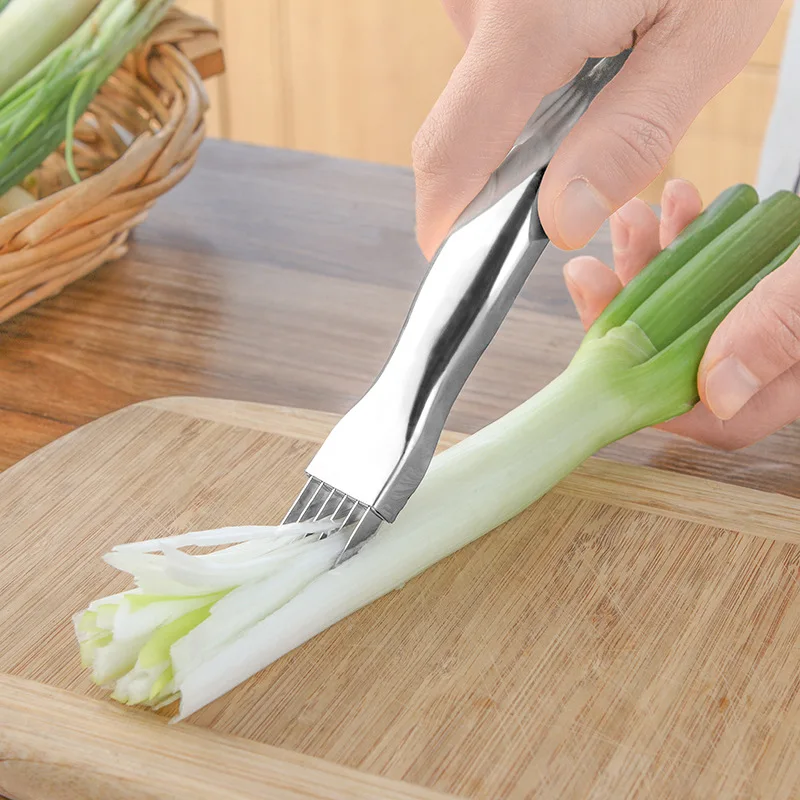 

Kitchen Stainless Steel Onion Cutter Gadgets Vegetable Onions Slicer Chopper Shredder Multi-Function Food Cutting Machine Tools