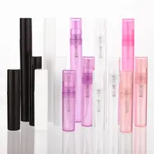 Flacon pulvérisateur de parfum en plastique transparent, 100 pièces/lot, 2ml, 3ml, 4ml, 5ml, rose, blanc, noir, échantillon de brume, atomiseur