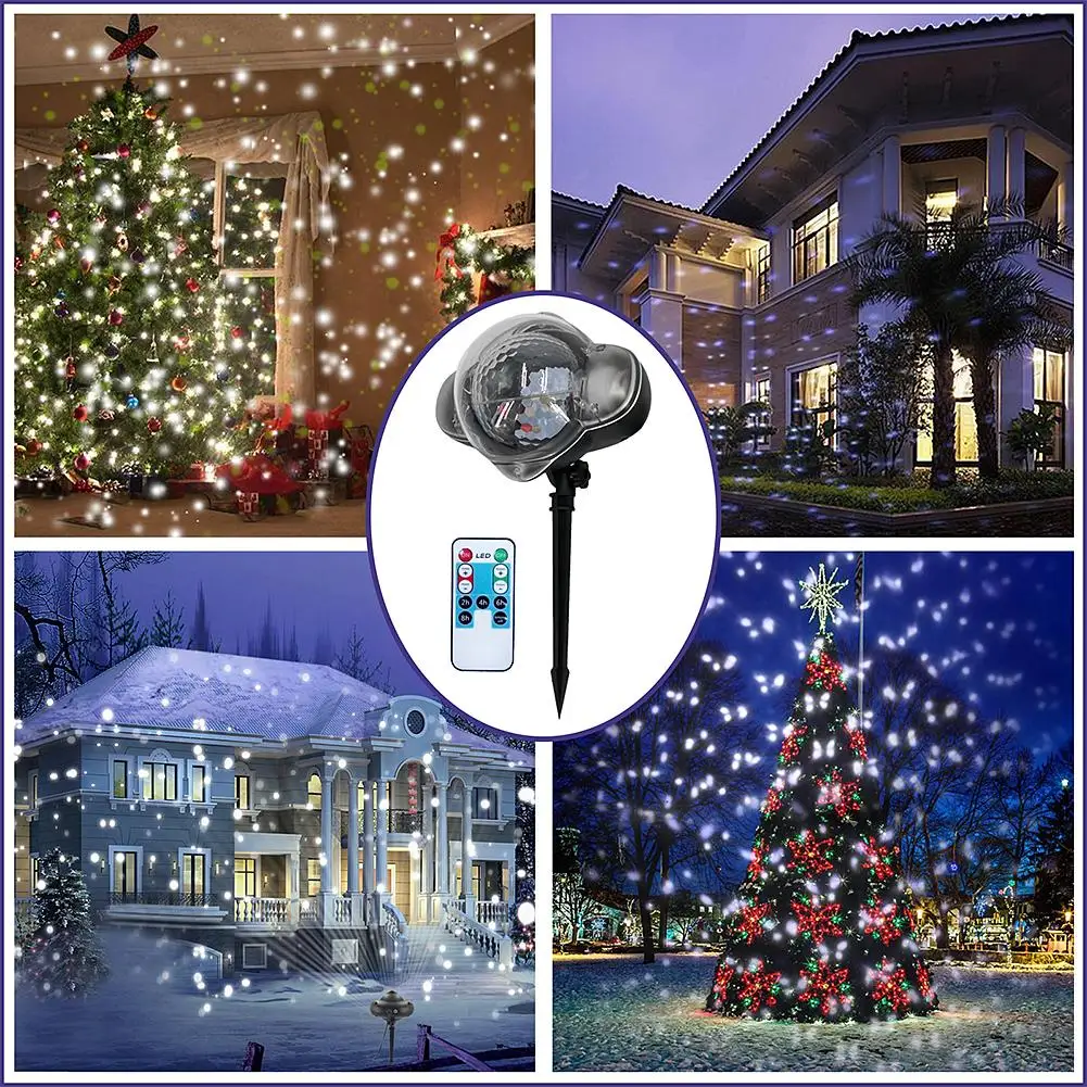 

IP65 Moving Snowfall Projector Snow Outdoor Garden Laser Projector Lamp Christmas Snowflake Laser Light For New Year Party S3
