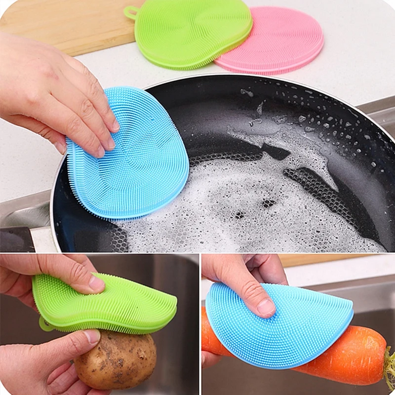 

1 Pcs Multi-function Magic Silicone Scouring Pads Dish Bowl Cleaning Sponges Pot Pan Wash Brushes Cleaner