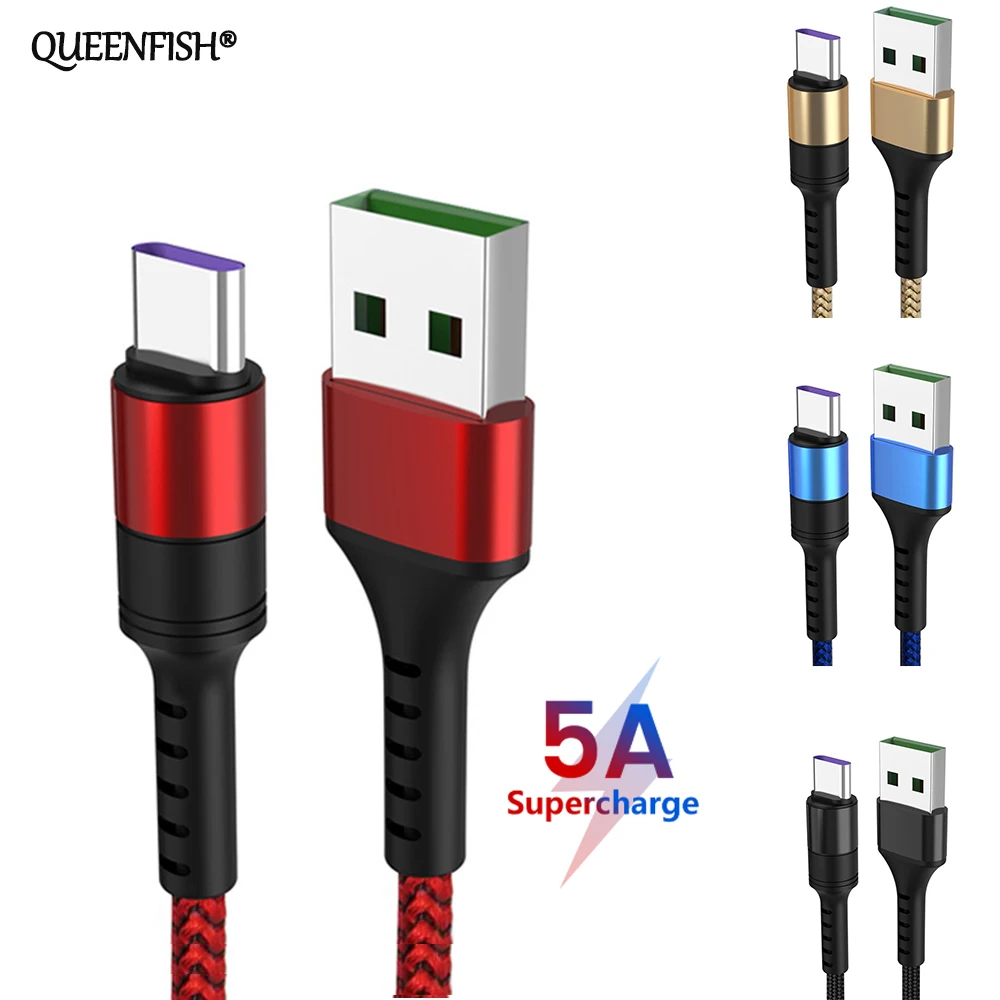 

QUEENFISH 5A Magnetic Cable Micro usb Type C Super Fast Charging Phone Micro usb Type-C Magnet Charger usb c For huawei xiaomi