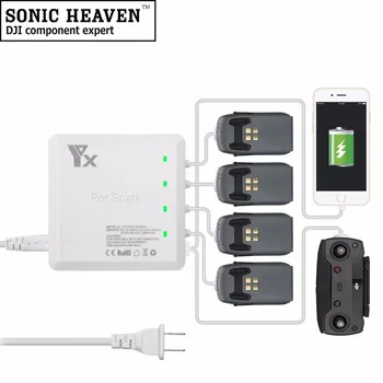 

DJI Spark Charger DJI Upgrade Spark Charger 6-Way Output for 4 Batteries & 2 USB Ports Charging 60mins Fully Charge DJI Charger