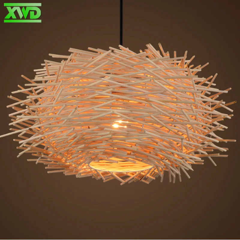 Koop Landelijke Stijl Vogelnest W Hanglamp Koffie Huis Eetzaal Foyer E27 Lamphouder 110  240V Indoor Verlichting Gratis Verzending
