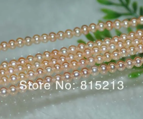 

wb 00122 Outstanding Natural Rare pink 2strs AAA 3-3.5mm near round pearls