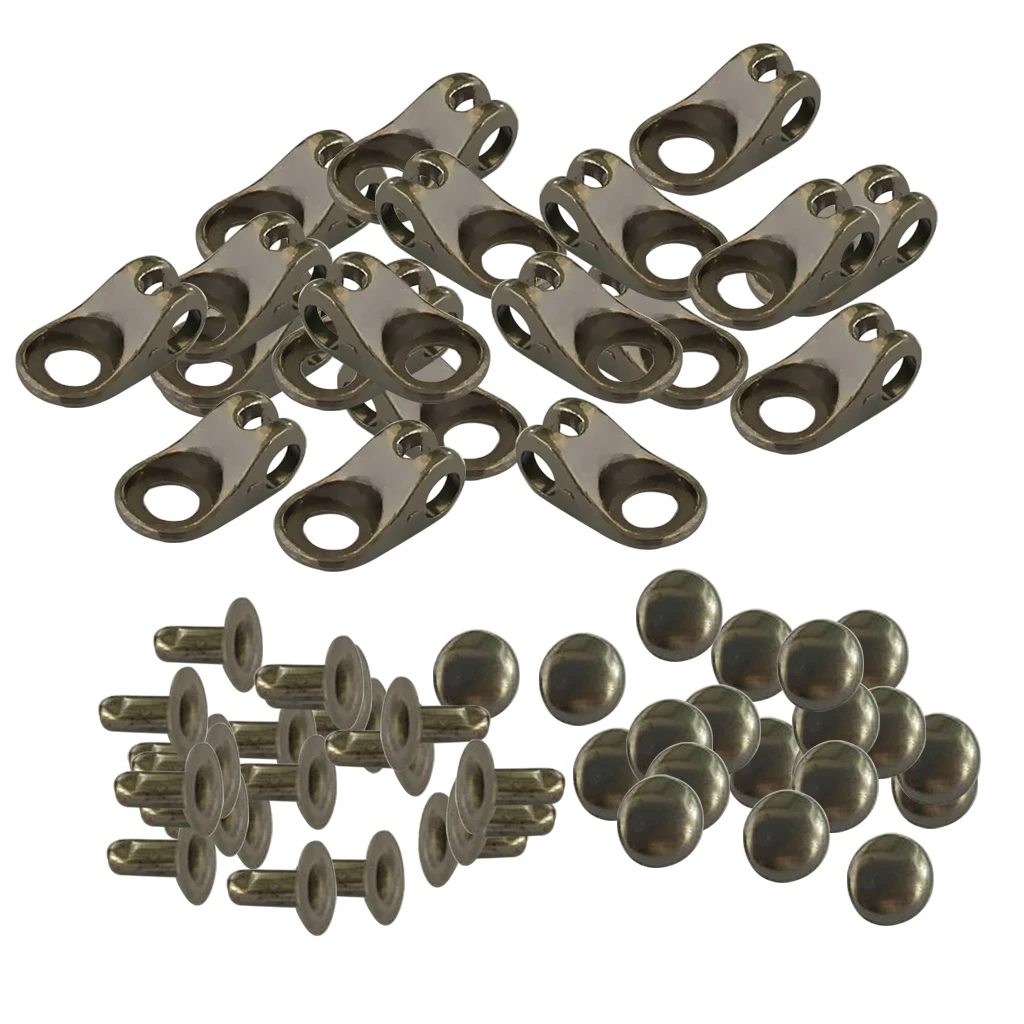 40 Sets Black Alloy Boot Lace Hooks Lace Fittings with Rivets - Repair/camp/hike/climb Supplies 2 Fashion Styles