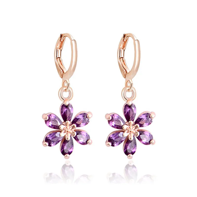MISANANRYNE Hot Selling CZ Crystal Dangle Drop Earrings For Women Gold Color Brincos Waterdrop Zircon Earring