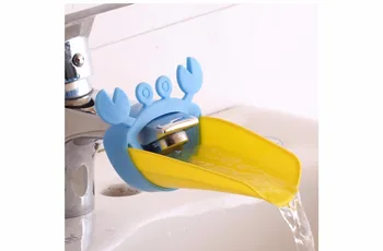 

Hot Chidlren cartoon sink baby bath tap animal bathroom kitchen faucet extender for kids washing hands wash silicone shampoo cap