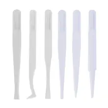 6 шт. углерода волокно пластик пинцеты антистатические прямые изогнутые антистатические проводящий Пинцет хорошая гибкость и прочность