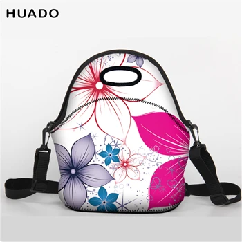 Ланч сумка из неопрена бабочка сумка тоут для ланча с плечевым ремнем для женщин дети девочки - Цвет: lunch bag