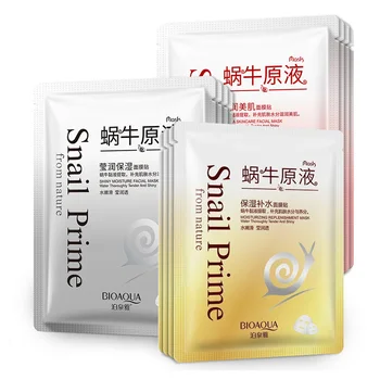 

BIOAOUA Snail Facial Mask Moisturizing Face Mask Whitening Oil Control Shrink Pores Anti Wrinkle Repair Facial Skin Care