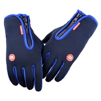 

Touch screen gloves for men and women winter windproof riding waterproof warm hand motorcycle zipper full finger gloves
