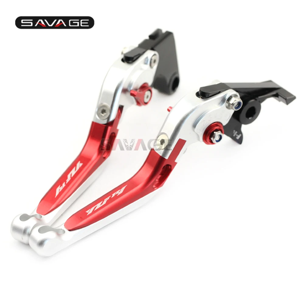 Тормозной рычаг сцепления для YAMAHA YZFR1 YZF-R1 2004-2008 05 06 07 серебро+ красный мотоцикл Регулируемый Складной Выдвижная логотип YZF R1