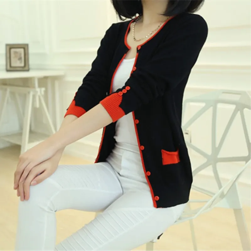 HZYRMY  New Autumn and Winter Slim ladies Cashmere Sweater double-sleeved Cardigan round neck Sweater Wool sweater coat Special