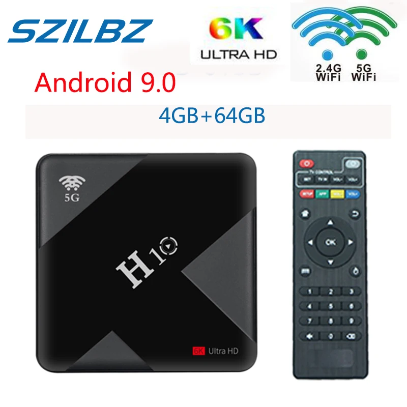 

New H10 TV Box Android 9.0 4GB 64GB Allwinner H6 Quad Core 6K Smart TV Box 4GB 32GB Dual Wifi USB3.0 Set Top Box