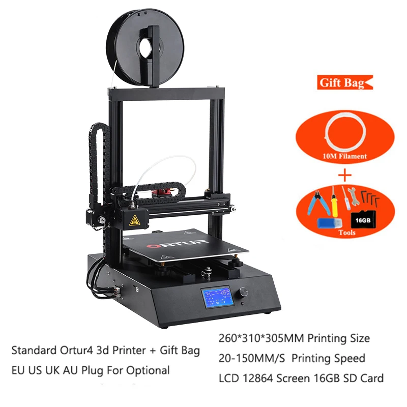

Ortur4 High precision Large size Filament End Sensor Auto Leveling 3d Printer With Printing Size260*310*305MM All Linear Rail