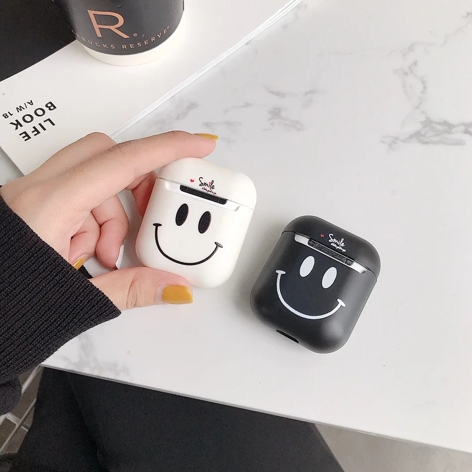 

For AirPods Case Cute Cartoon Smile Pattern Earphone Cases For Apple Airpods 2 ins Style Funny Soft Silicone Protect Cover
