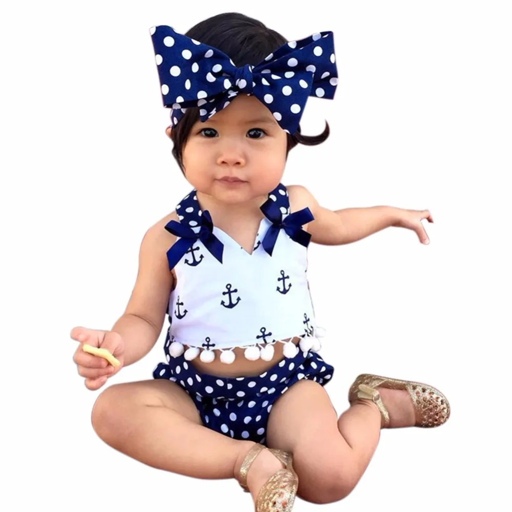 0 2Y Polka Dot Baby Girls Clothes Summer Cute Cotton Baby Rompers+Short