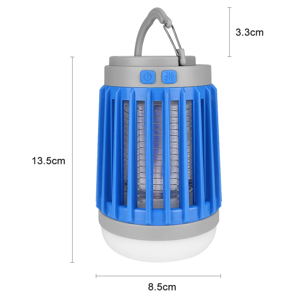 3 in 1 Outdoor Waterproof IP67 Solar Powered Mosquito Killer Lamp Bug Zapper Trap Camping Lantern Flashlight USB Solar Charging