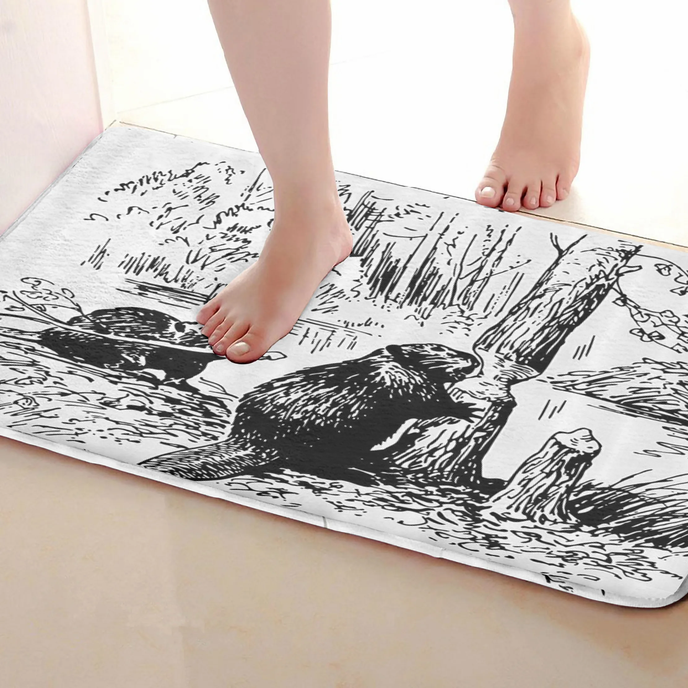 Бивер Стиль Ванная комната Коврики, забавные Нескользящие Для ванной Коврики, Занавески для душа Интимные аксессуары, Коврики Чинг вашей душе Шторы