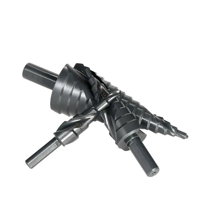 PEGASI 3PCS 4-32MM HSS Cobalt Step Stepped Drill Bit Set Nitrogen High Speed Steel Spiral For Metal Cone Triangle Shank Hole